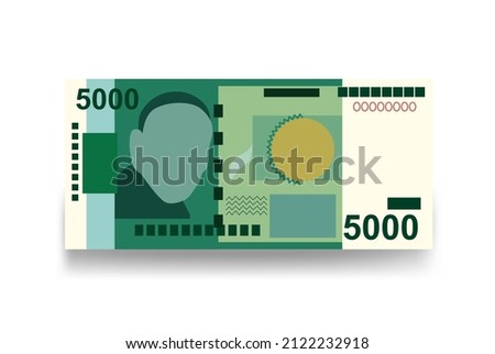 Kyrgyz som Vector Illustration. Kyrgyzstan money set bundle banknotes. Paper money 5000 c. Flat style. Vector illustration.