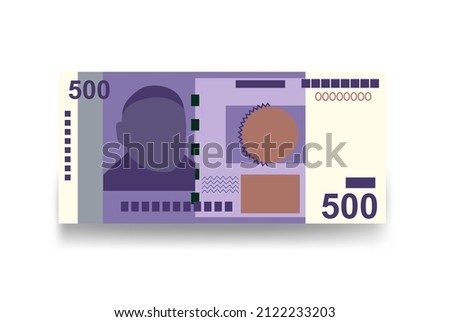 Kyrgyz som Vector Illustration. Kyrgyzstan money set bundle banknotes. Paper money 500 c. Flat style. Vector illustration.