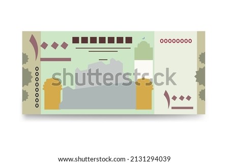 Yemeni Rial Vector Illustration. Yemen money set bundle banknotes. Paper money 1000 YER. Flat style. Isolated on white background. Simple minimal design.