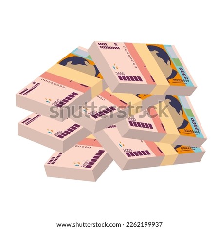 Cabo Verde Escudo Vector Illustration. West African money set bundle banknotes. Paper money 2000 CVE. Flat style. Isolated on white background. Simple minimal design.