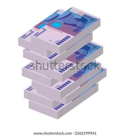 Cabo Verde Escudo Vector Illustration. West African money set bundle banknotes. Paper money 1000 CVE. Flat style. Isolated on white background. Simple minimal design.