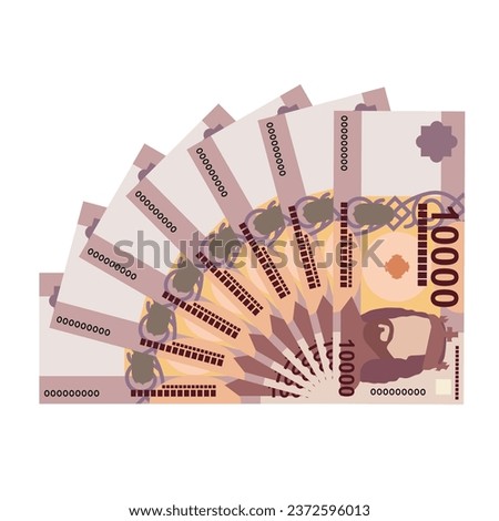 Hungarian Forint Vector Illustration. Hungary money set bundle banknotes. Paper money 10000 HUF. Flat style. Isolated on white background. Simple minimal design.