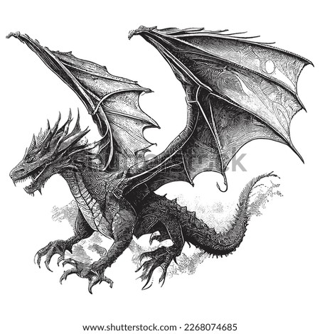 Flying Dragon Sketch | Free download on ClipArtMag