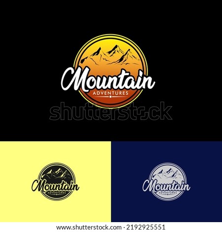 mountain outdore logo emblem, adventure modern logo premium