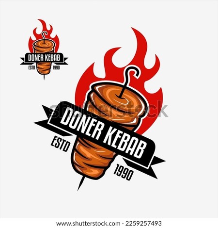 vector illustration Doner kebab logo templates. Vector creative labels for Turkish and Arabian fast food restaurant. business logos, branding logos