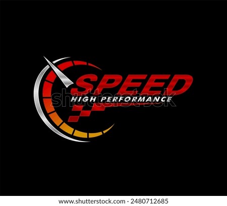 speedometer logo sticker design vector illustration isolated on black background