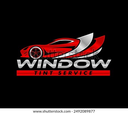 automotive car window tint logo design template modern vector isolated on black background