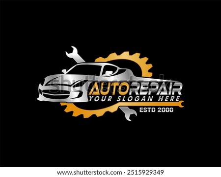 Car repair logo template. Car repairing vector design. service logo, badge, emblem, template. Perfect logo for the automotive and repair industry Automobile and gear logotype