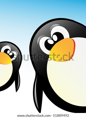 vector very nice illustration of penguin in Antarctica