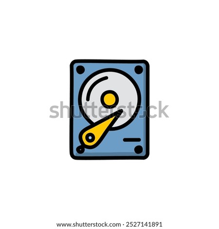 Hard disk drive icon, vector illustration. Flat design style.