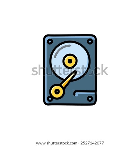 Color icon of hard disk drive. Vector illustration.