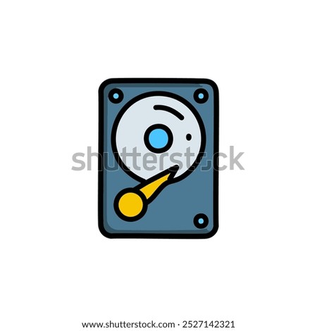 Hard disk drive icon. Flat design style. Vector illustration.