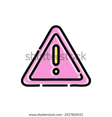 Warning triangle icon, vector illustration, filled design editable outline. Caution road sign design.