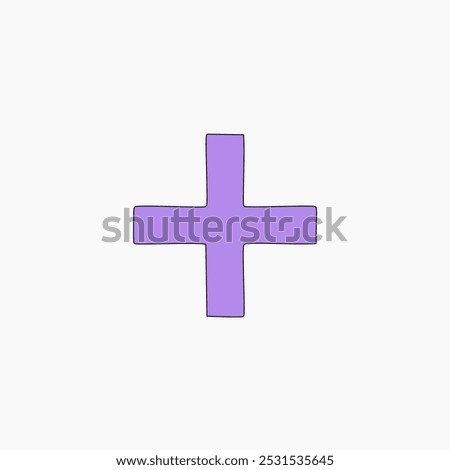 Purple plus icon vector illustration