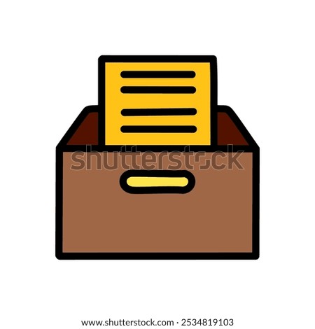 Inbox color icon isolated on white background. Vector illustration.