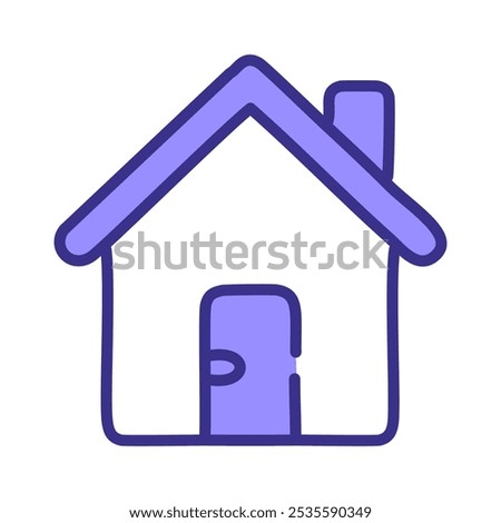 House with door vector icon, filled line sign, editable stroke.