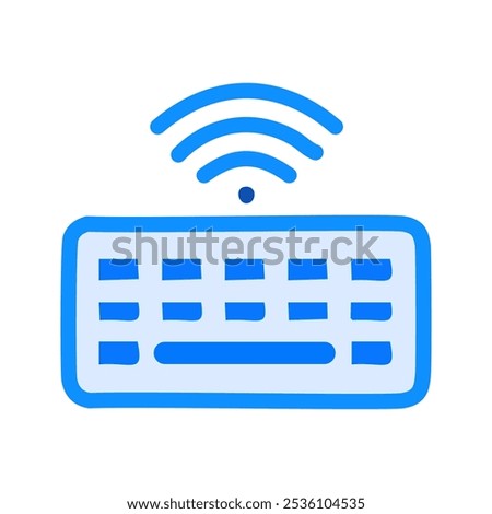 Wireless Keyboard Icon Vector. Flat design style.