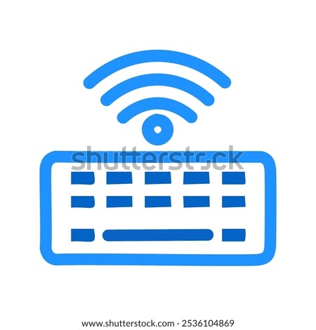 Wireless keyboard icon. Flat design style vector.