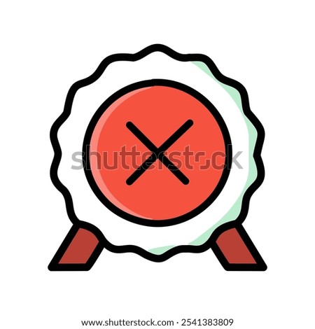 Cancel seal vector illustration, filled design editable outline icon.