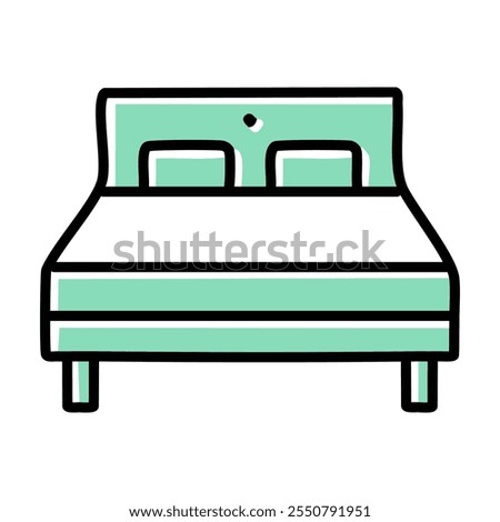 Bed vector, Bed filled flat icon editable outline sign, color and outline symbols