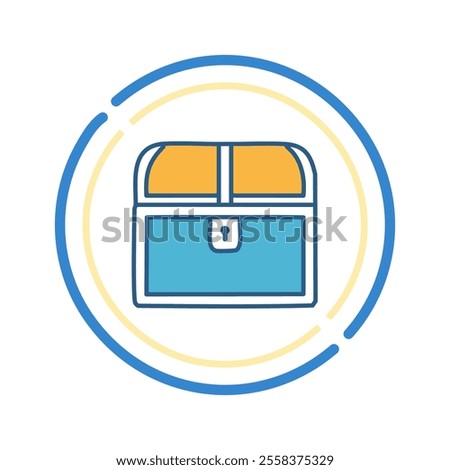 Treasure chest flat icon isolated on white background. Vector illustration.