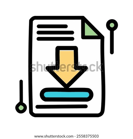 Download file vector illustration, filled design icon editable stroke outline.