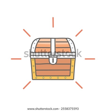 Treasure chest flat color icon. Vector illustration on white background.