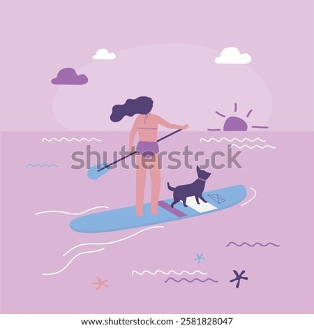 Similar – Image, Stock Photo Ladies standing in sea near sandy coast