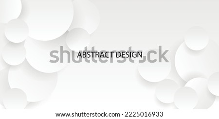 Abstract white design with shape. Wallpaper geometric banner with 3 d circle