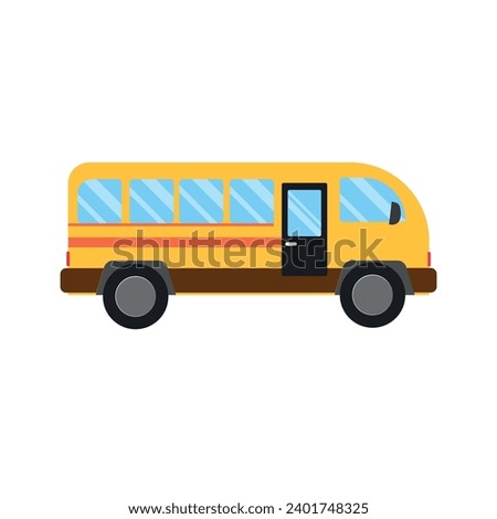 Simple vintage minibus vector illustration isolated on white background.
