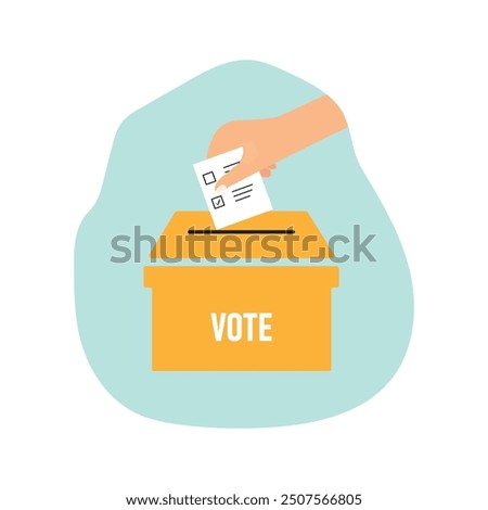 voting hand.
puts the ballot paper into the ballot box.