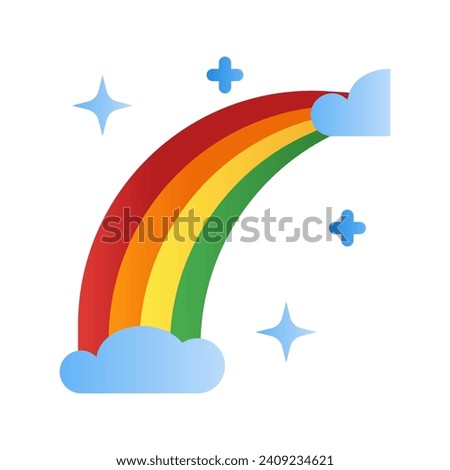 Rainbow icon vector in gradient fill style with high vector quality suitable for ui and spring season