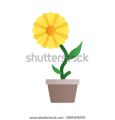 Sunflower icon vector in gradient fill style with high vector quality suitable for ui and spring season