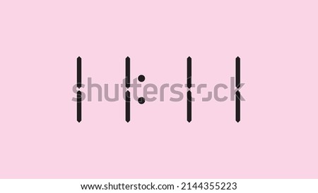 Digital clock close up displaying 11:11 o'clock, am or pm, simple flat black icon vector eps 10