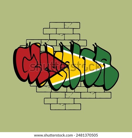 Guyana Like A Right Arrow Colors Flag Inspiration Design Graffiti Style 