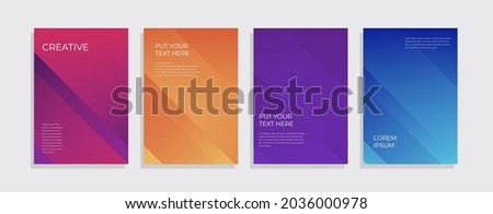 Set of minimal covers design. Colourful gradient vector background. Modern template design for cover or web
 Stock foto © 