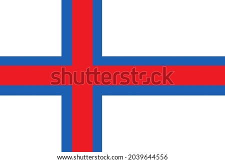 Faroe islands flag vector icon in official color and proportion correctly