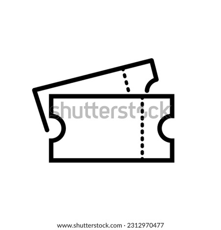 Ticket icon vector flat outline vector illustration