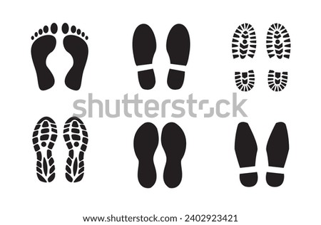 Set of human footprints sillhouette 
vector illustration