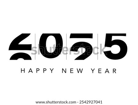 Happy new Year 2025
count down greeting card concept design simple vector