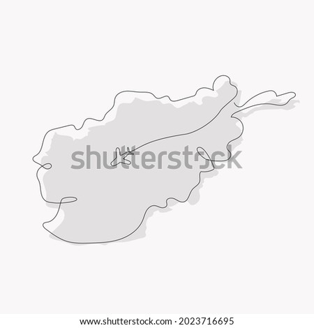 Line Art Illustration of Afghanistan Map perfect for Logo, Social Media Template, Banner, and T-Shirt