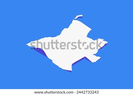 Paper Curl Stylized of Angola Map with Shadow isolated on Blue Background.