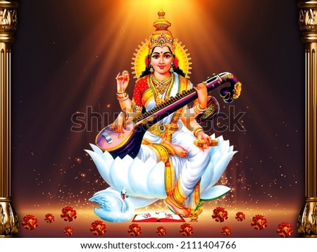 Maa Saraswati Wallpapers Goddess Images and Wallpapers Maa Saraswati Wallpapers Zdjęcia stock © 