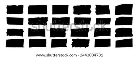 Jagged rectangle. Torn paper items for collage, design templates, banner, and sticker. Vector illustration