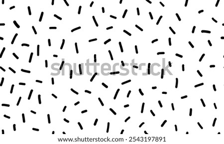 Simple seamless pattern with small dashes. Vector wallpaper with hand drawn sprinkles