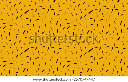 Small dash background. Seamless vector pattern. Hand drawn noise texture on yellow background.