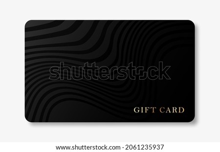 Minimal black and white gift card design template with stripes. Eps 10 Vector