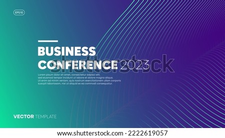 Abstract modern business conference design template with lines. Minimal flyer layout. Vector, 2022-2023