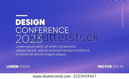 Abstract modern business conference design template with gradient color lines. Minimal flyer layout. Vector, 2022-2023