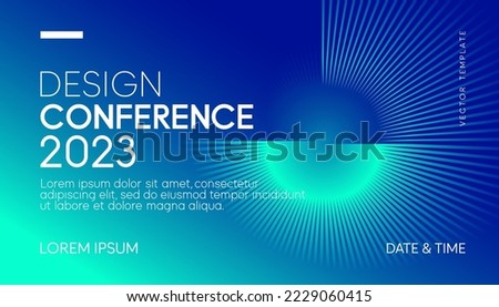 Abstract modern business conference design template with creative round lines. Minimal flyer layout. Vector, 2023-2024